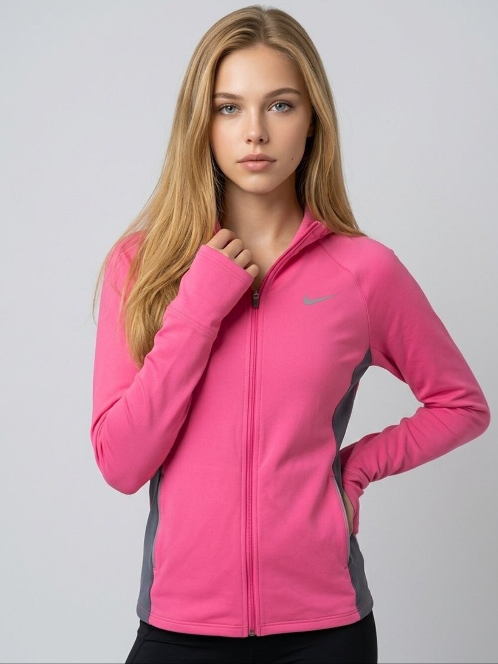 Nike Pink Full-Zip Hooded Jacket